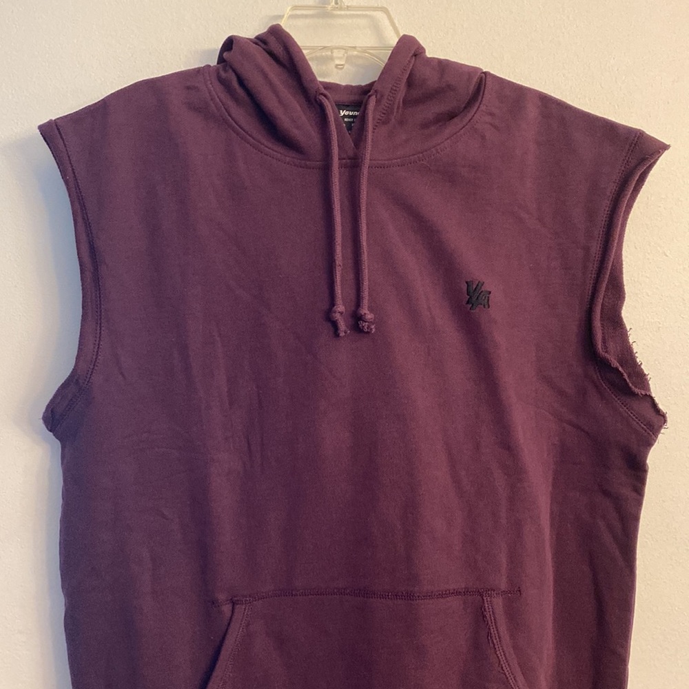 YoungLA Sleeveless Pullover Hoodie Sweatshirt Vest Bodybuilding Workout Gym Ray - Picture 4 of 14